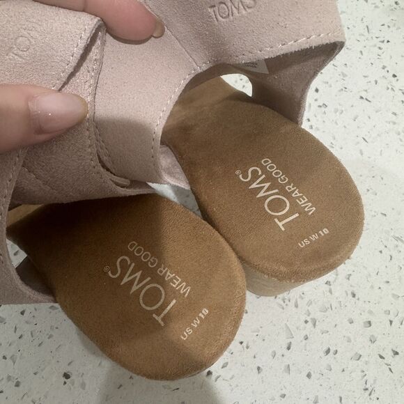 TOMS Women's Majorca Platform Shoes Blush Pink Size 10 TS suede - Picture 7 of 7